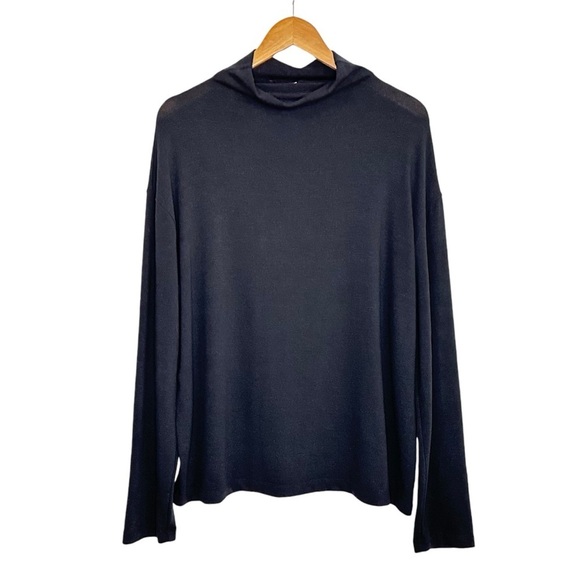Aritzia Wilfred Free Women Long Sleeve Turtleneck Sweater Sz Large Black Stretch - Picture 1 of 7